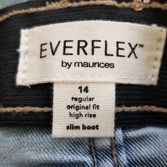 Maurices Everflex Light Wash High Rise Slim Boot Jeans Size 14‎ NWOT - Picture 8 of 10